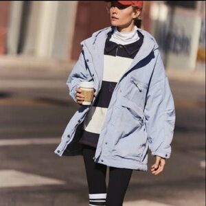 NWOT FP Movement Free People Billie Boxy Oversized Insulated Jacket M/L Blue